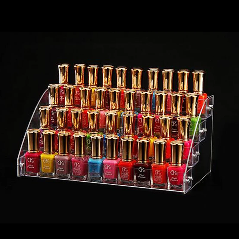 Acrylic Nail Polish Display Organizer 2-3-4-5-6-7 Layer Manicure Cosmetics Jewelry Display Stand Holder Clear Acrylic Makeup Box
