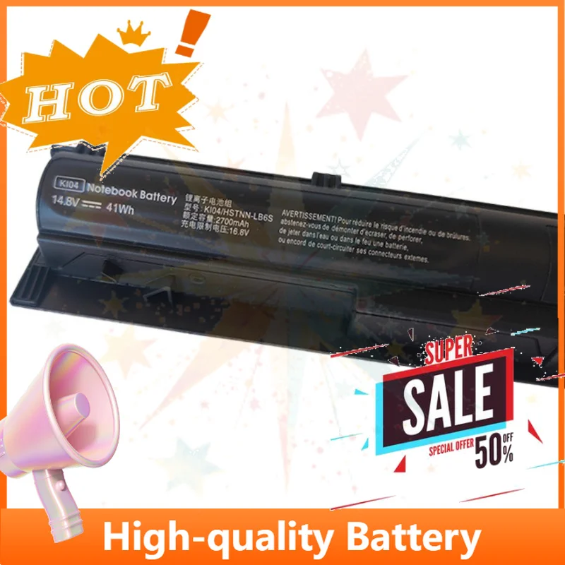 SWZY KI04 14.8V 41Wh Laptop Battery for HP Pavilion 14-ab 14T-ab 15-ab 15-an 17-g TPN-Q163 TPN-Q158 Replacement HSTNN-DB6T LB6R