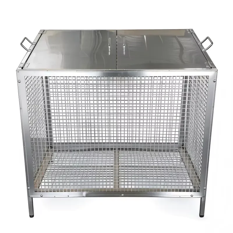 Square Stainless Steel Storage Basket with Handle Multi Functional Organizer Box for Home Kitchen Bathroom Indoor Outdoor Use