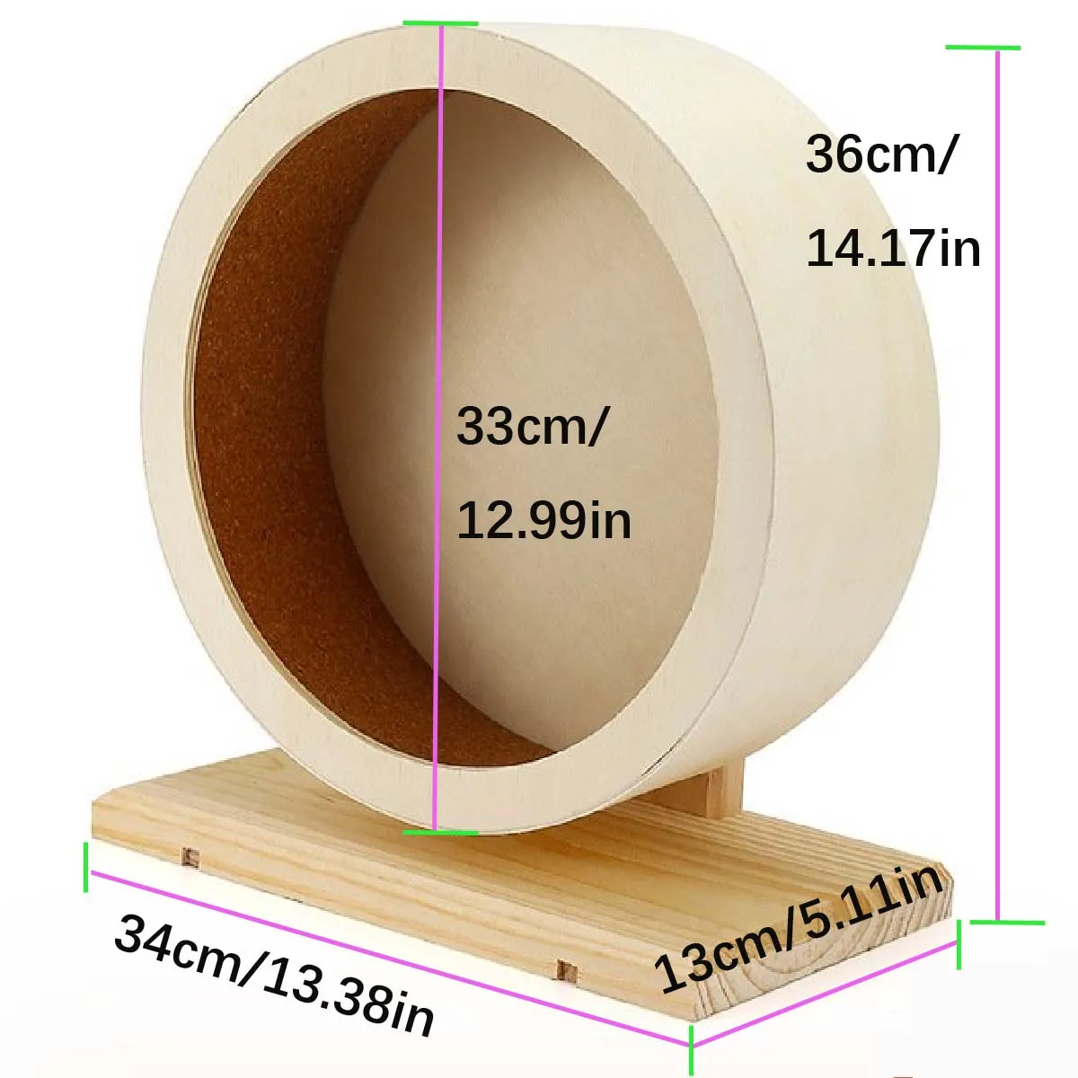 1 piece wooden silent hamster running wheel with cork pad bracket runner flower branch big hedgehog guinea pig treadmill