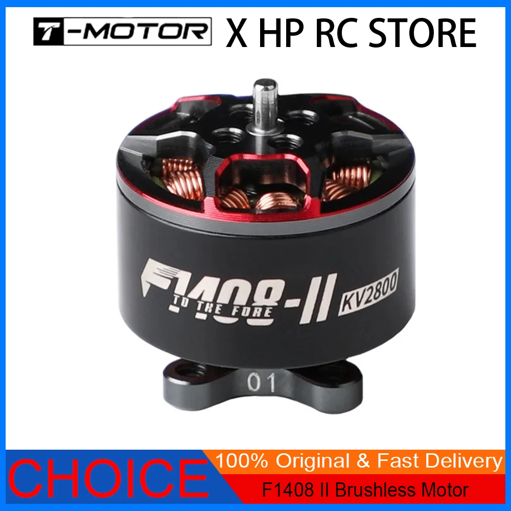 

T-Motor F1408 II 2800/3850KV Brushless Motor – 2mm Titanium Shaft for 3-4" Ultralight Cinewhoop & Racing FPV Drones