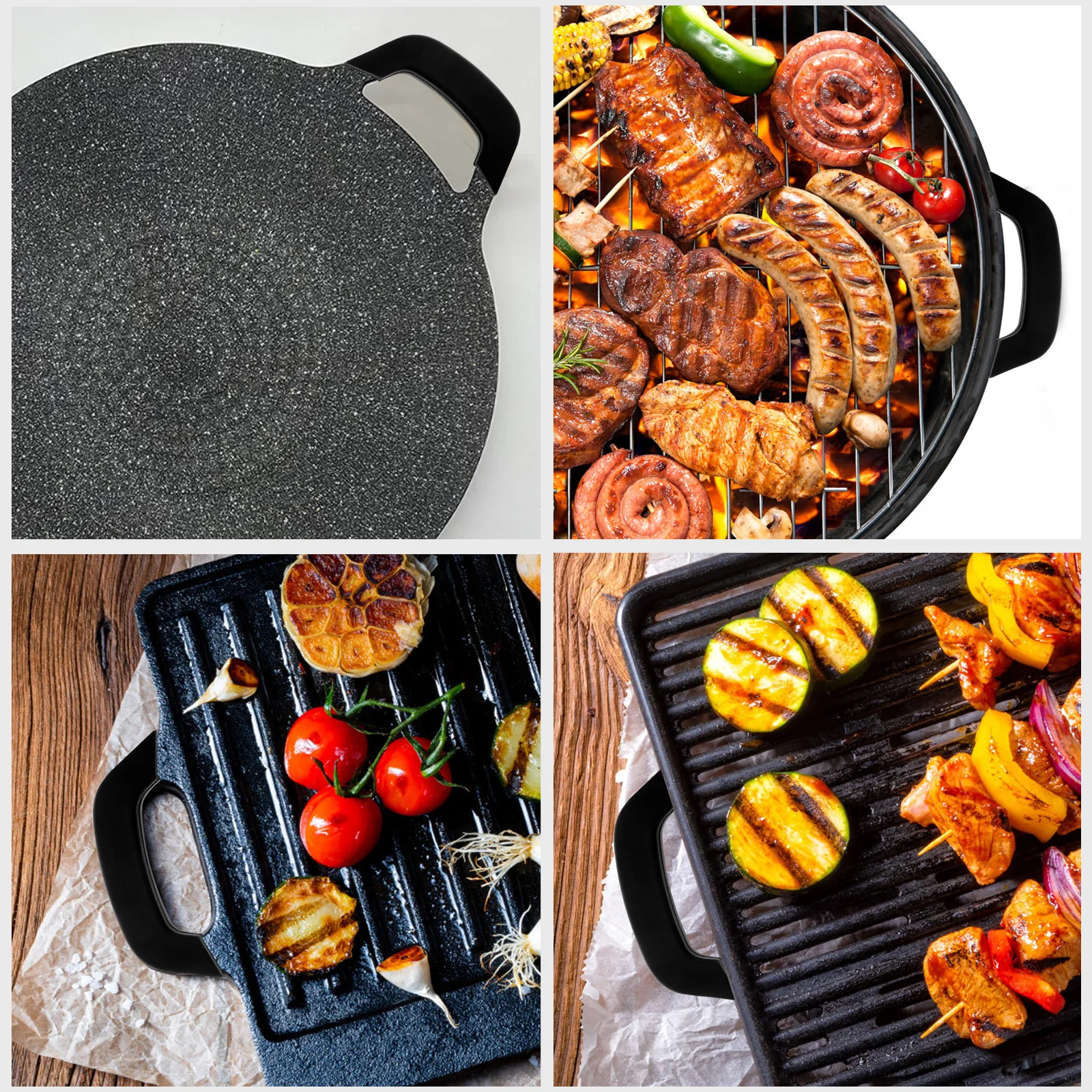 

Silicone Pan Holders Double Ear Pot Handles BBQ Tray Camping Heat Resistant Cover Medium Size Black Kitchen Cookware Tools