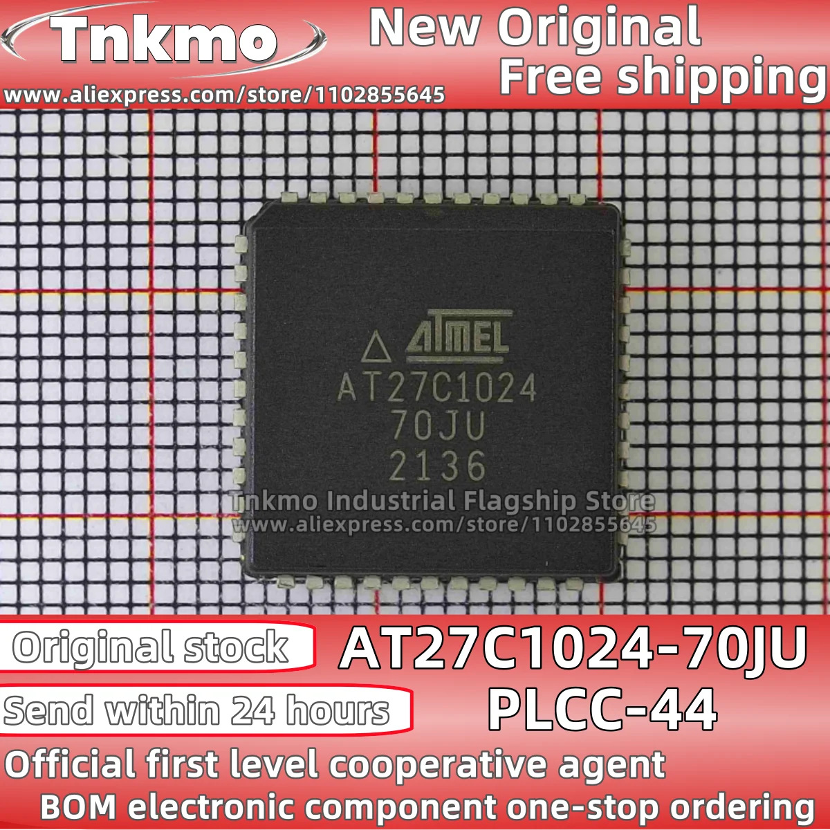 5PCS-20PCS/LOT AT27C1024-70JU AT27C1024 27C1024 PLCC-44 Memory chip 100% New Original Spot Stock