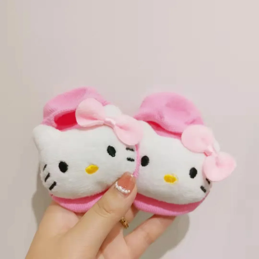 Kawaii Sanrio Anmie Baby Socks My Melody Hello Kitty Cartoon Doll Socks Newborn Baby Rubber Anti Slip Toddlers Sock Gift