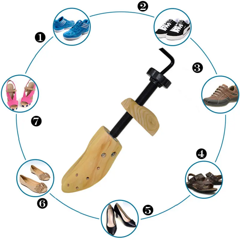 FamtiYaa 1Pcs Wooden Shoe Stretcher Adjustable Man Women Flats Pumps Boots Expander Shaper Rack Shoe Trees