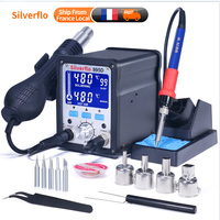 Silverflo 995D Soldering Station Large LCD Display Hot Air Rework Station Multifunctional Welding Station for BGA SMD Repair