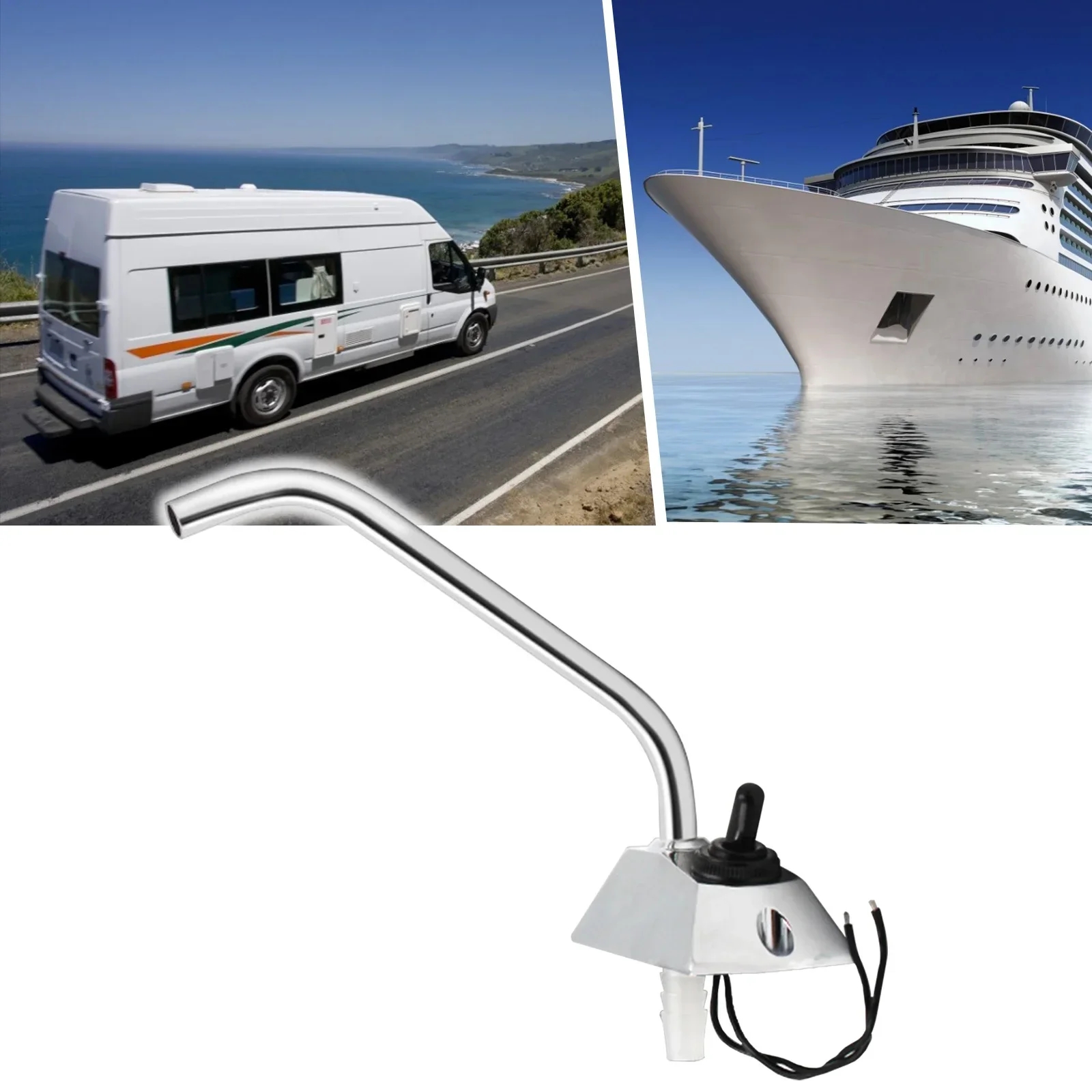 12V DC Galeere elektrische Wasserpumpe Wasserhahn Wasserhahn Wasserhahn mit Schalter für Wohnwagen Boot 12V Kippschalter RV Zubehör