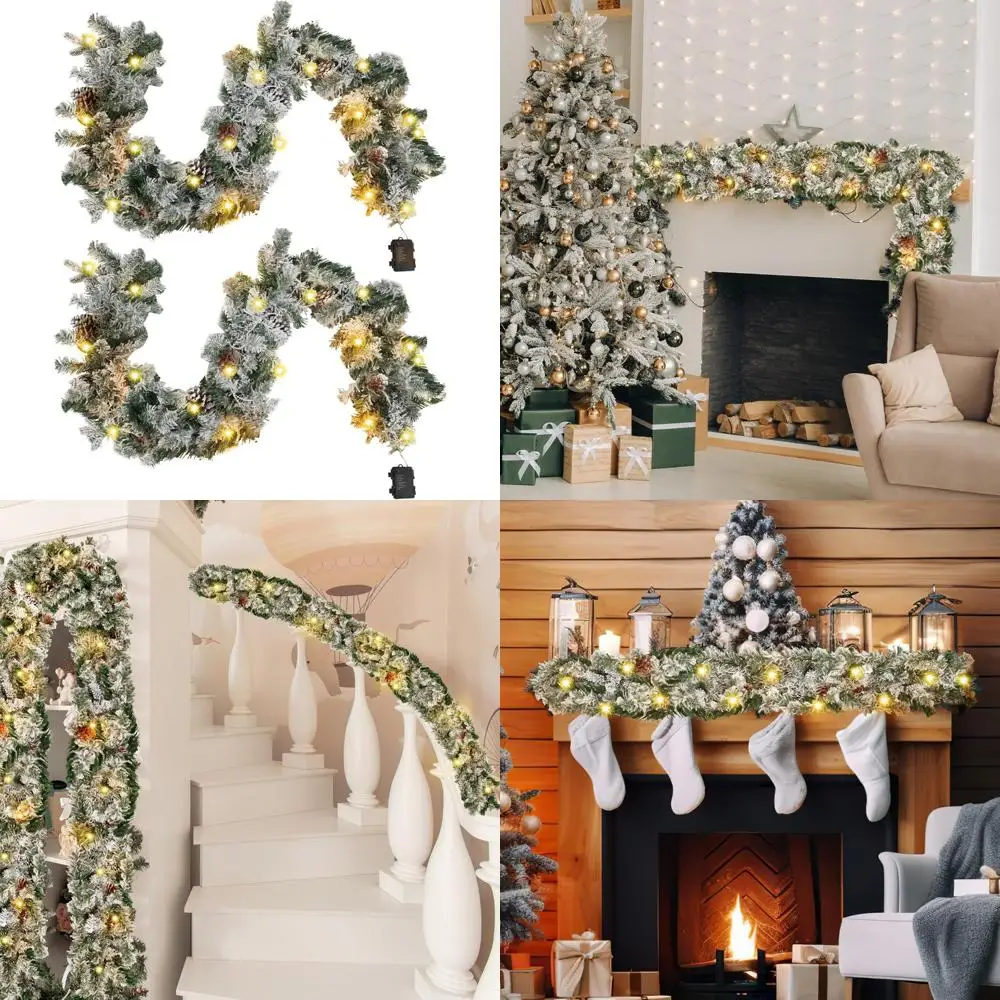 Pre-Lit Flocked 6Ft… - image