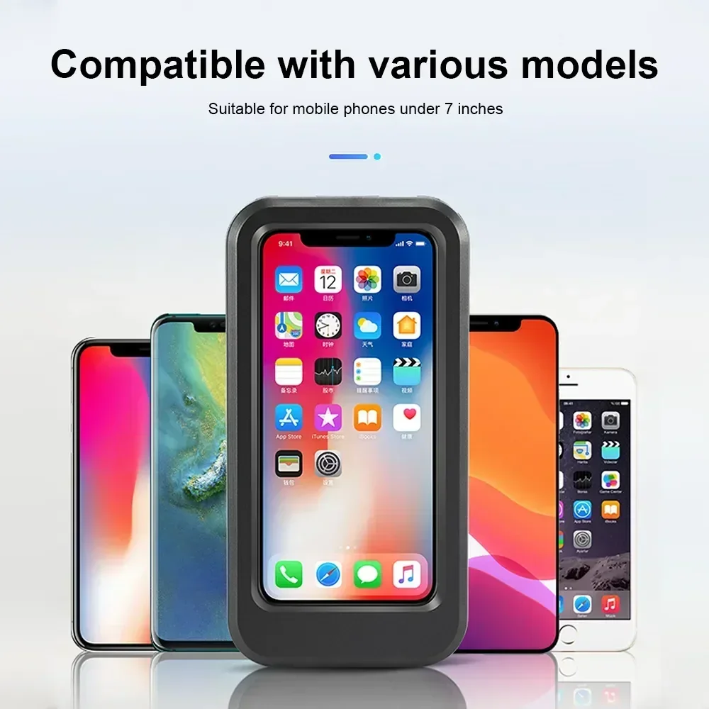 Image 5: Support de téléphone de vélo rétractable réglable 360 °   Écran tactile rotatif étanche Anti-choc pour guidon de moto et vélo