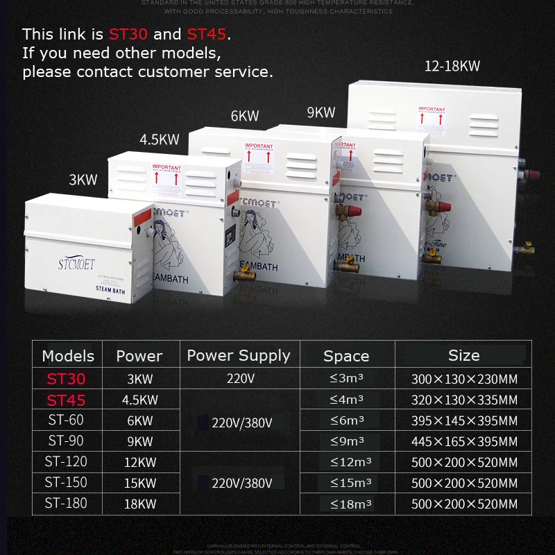 مولد البخار 220 فولت 3KW 4.5KW آلة الساونا المنزلية ساونا تيار جاف فرن البخار الرطب باخرة تحكم رقمي ST-30