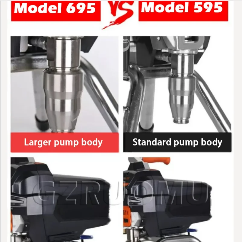 Profesional Electric Airless Paint Spray Gun 3200W/3500W 4/4.5L/MIN Airless Paint Sprayer with Brushless Motor Single/Dual Gun
