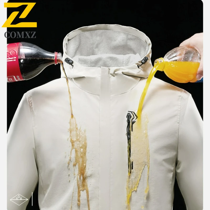 Autumn Camping Waterproof Jacket Men's Outdoor Leisure Sports Windproof Windbreaker Travel Hunting Running Fishing Hooded Coat