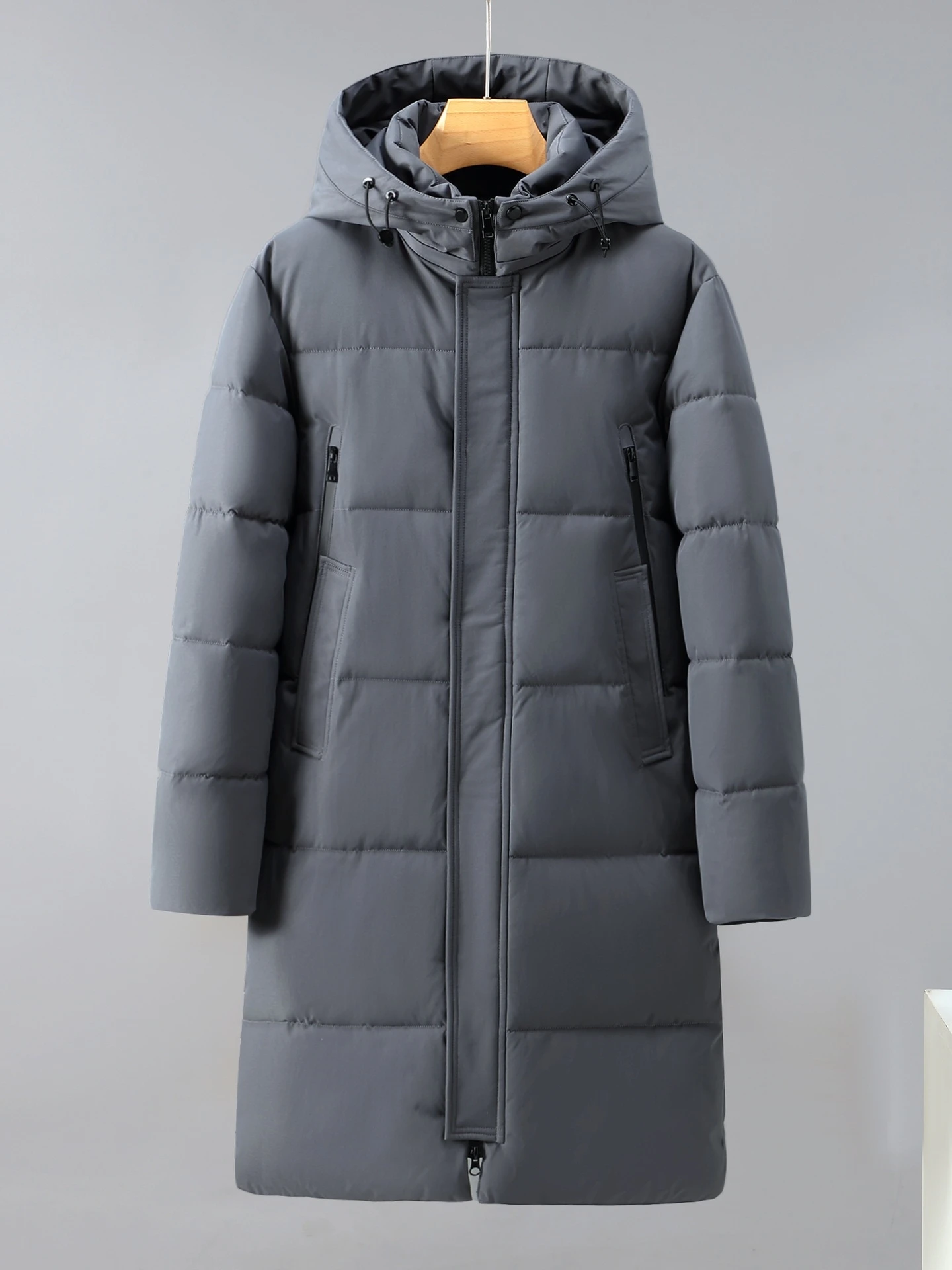 

Korean Sle Men's Thiened Long Cotton Jaet Winter Outdoor Windproof Warm Knee-Length Heavy-Du Cotton Coat for Men