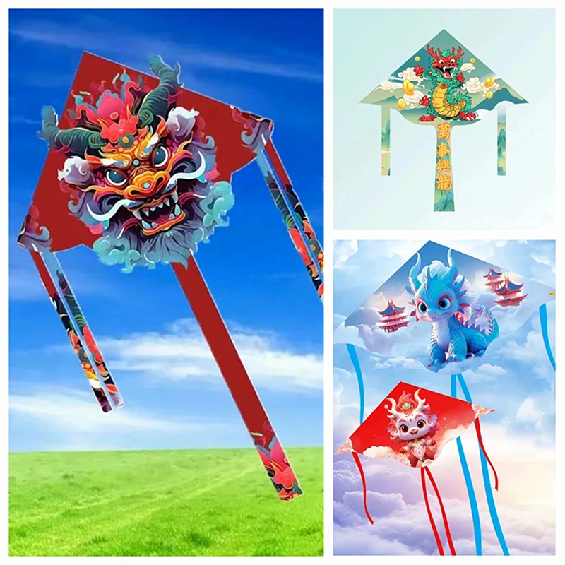 

Free Shipping lovely dragon kites flying for children kites outdoor play toy beach kites tube tail ripstop nylon fabric sail