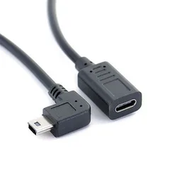 Mini USB to Type C,Mini-B to USB-C Cable,Type C Female To V3 Male Adapter,Adaptor Power Cord Gps