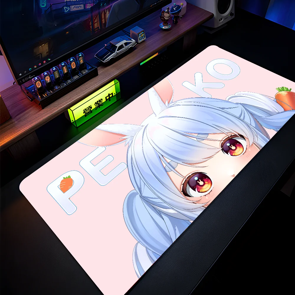 Anime Girl U-Usada Pekora Mousepad Large Gaming Mouse Pad LockEdge Thickened Computer Keyboard Table Desk Mat