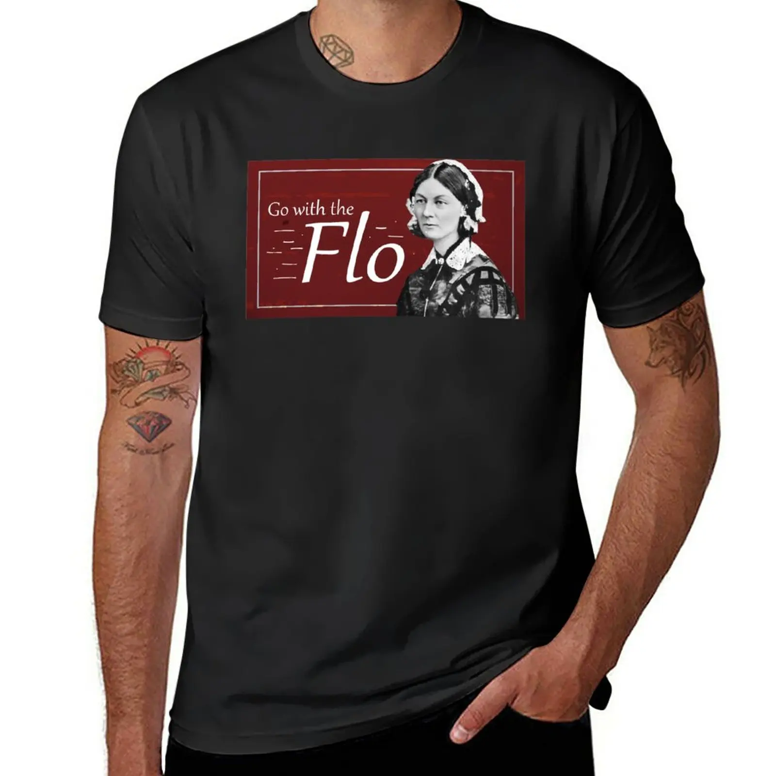 Go with the Flo Florence Nightingale T-Shirt aesthetic clothes customs oversizeds anime Short sleeve tee men