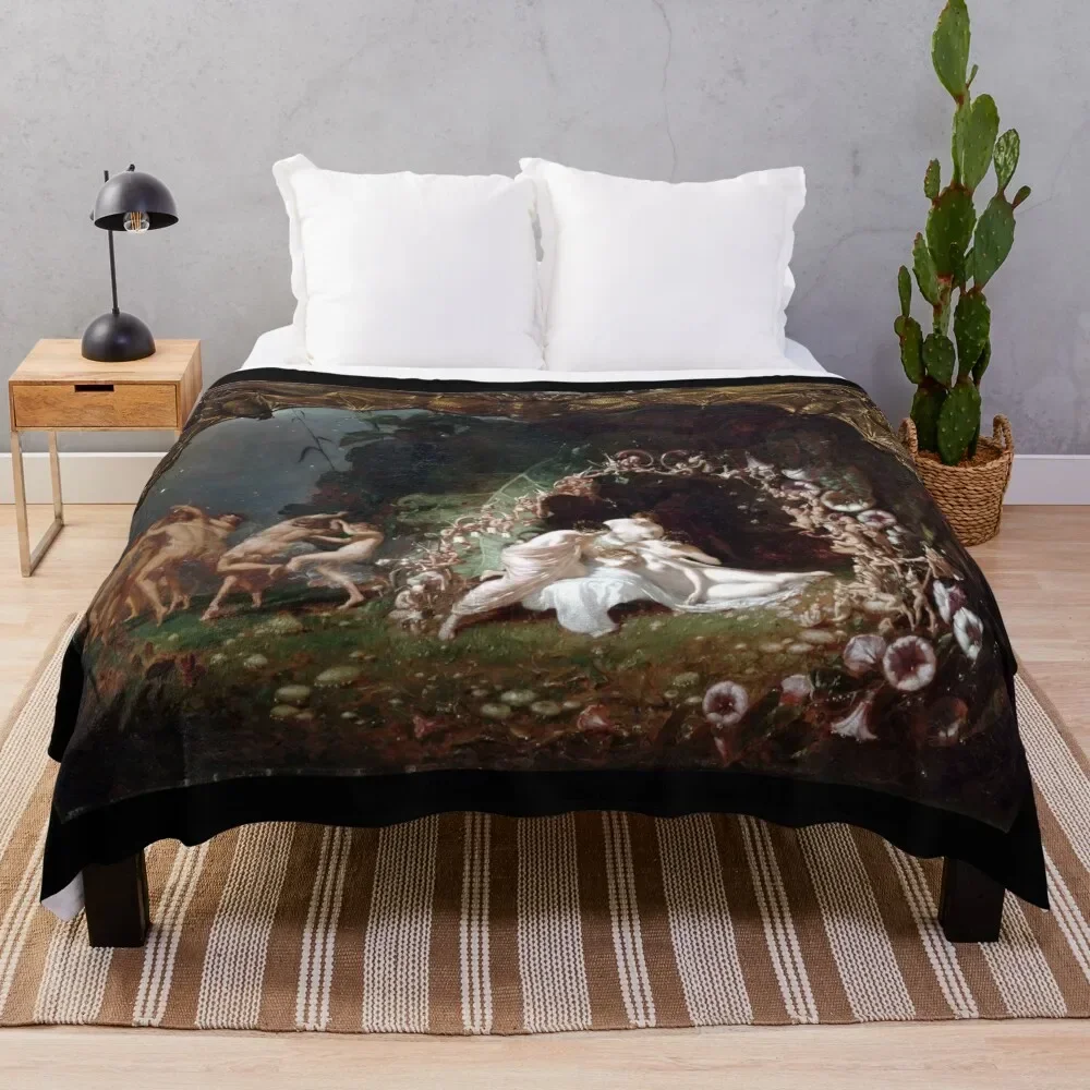 

Titania Sleeping - Richard Dadd Throw Blanket Single heavy to sleep funny gift Comforter Blankets