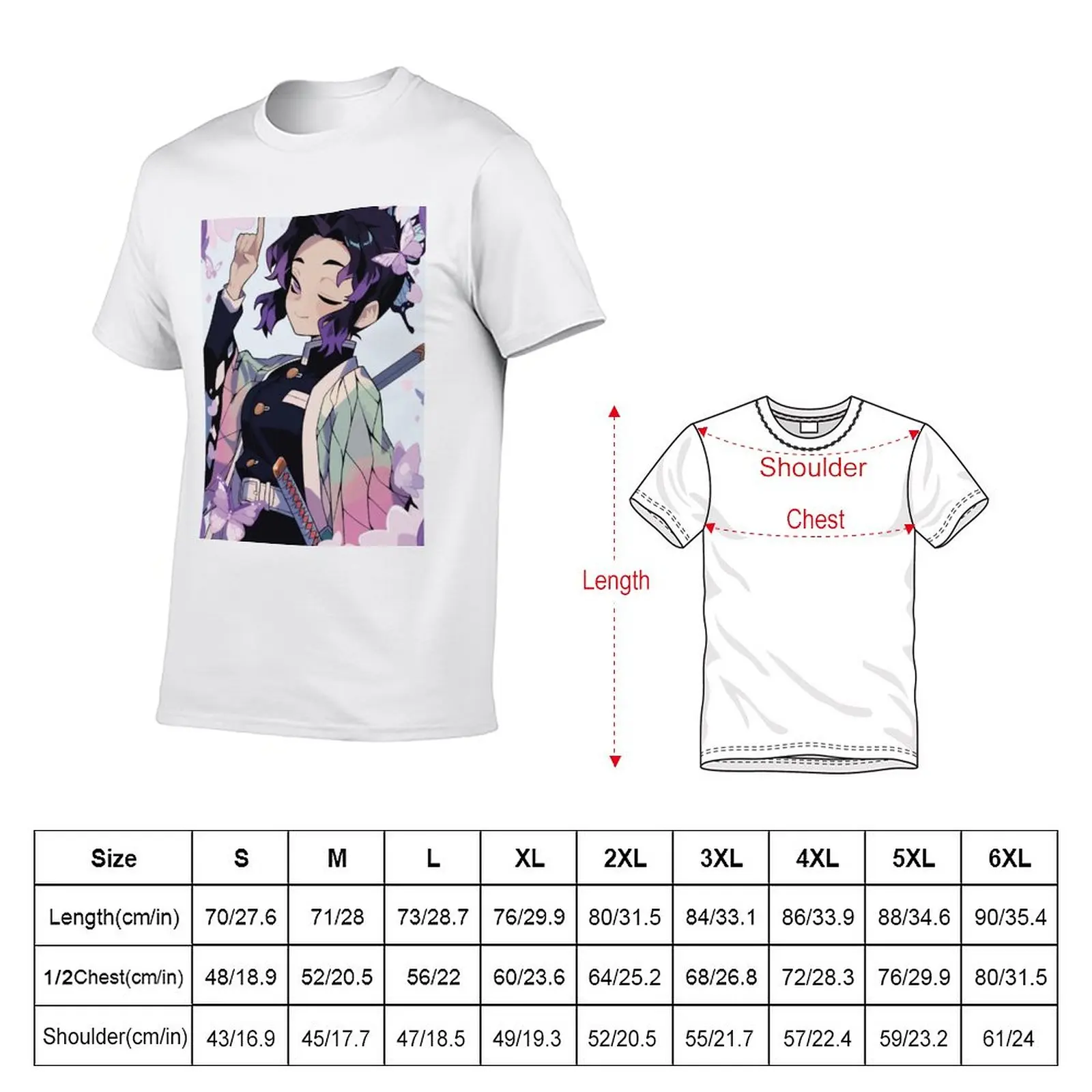 New Elegant Shinobu Butterfly Anime #2 T-Shirt graphic t shirts Short t-shirt anime mens clothes