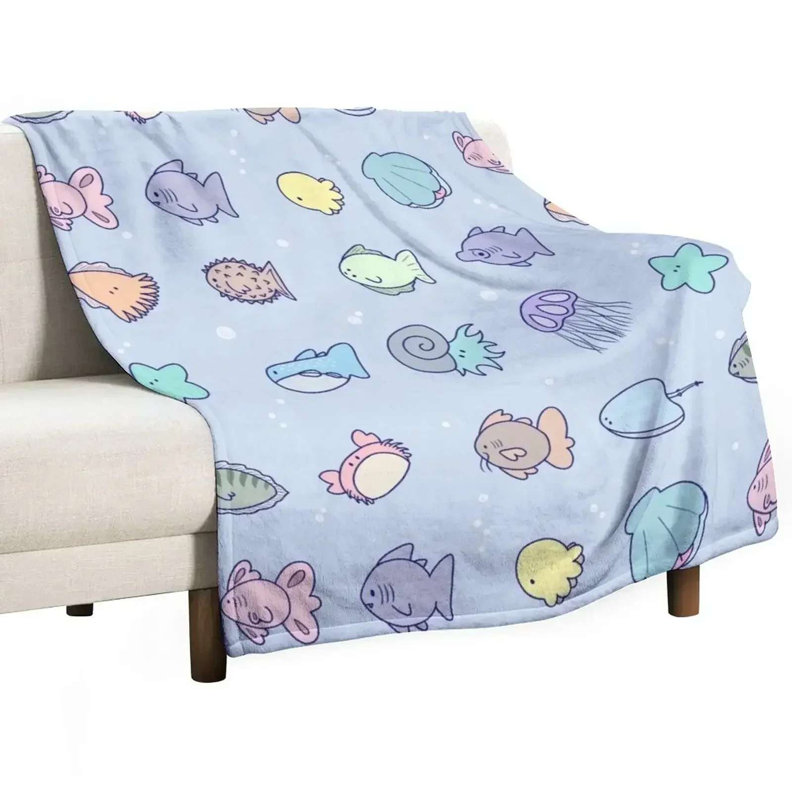 Chonk Fish Throw Blanket Sofa Quilt Personalized Gift Weighted Blankets