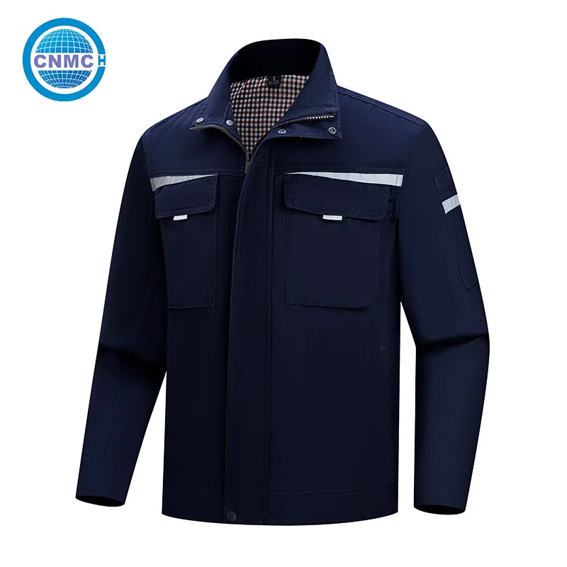 Brushed Twill Work Jacket Reinforced Side Seams Wear Resistant Soft Breathable Workwear For Construction Farm Jobs