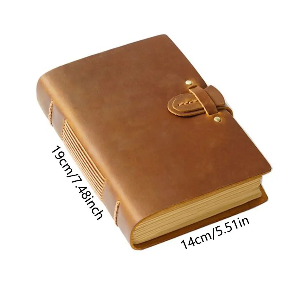 Rustic Vintage Leather Bound Journal Genuine Leather Cover Blank Pages Travel Sketchbook Handmade Unlined Daily Notepad Student view 6