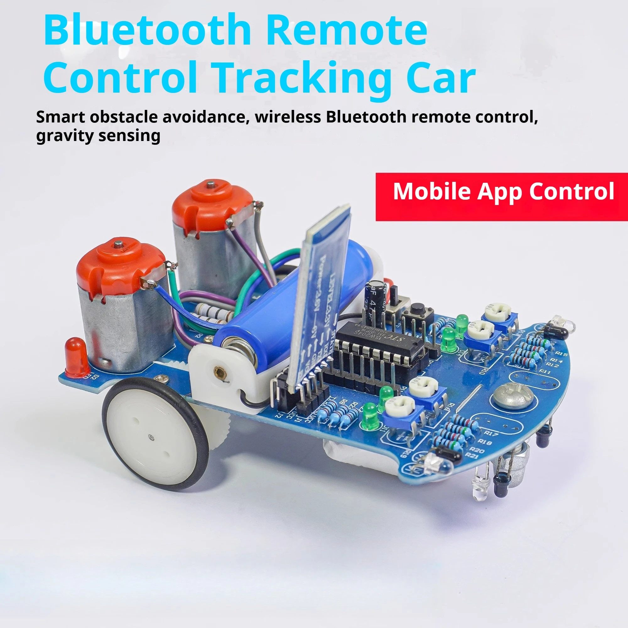 Bluetooth Remote Control Car DIY Kit, Gravity Sensing, Line Following, Obstacle Avoidance, Single-Chip Microcomputer Smart Car