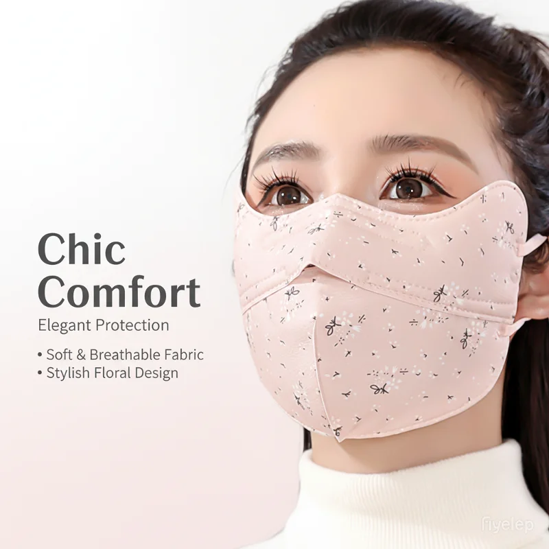 Sunscreen Windproof Mask 3ply Thickened Eye Protection Corner Breathable Washable Fashion Warm Printing Mask