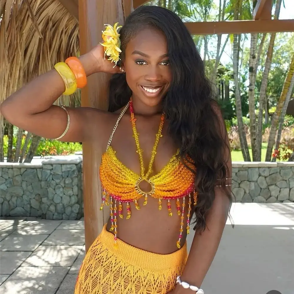 

Women's Hot Body Chain European & American New Style Lace-Up Halter Top Fashionable & Unique Layering Outfit For Going Out