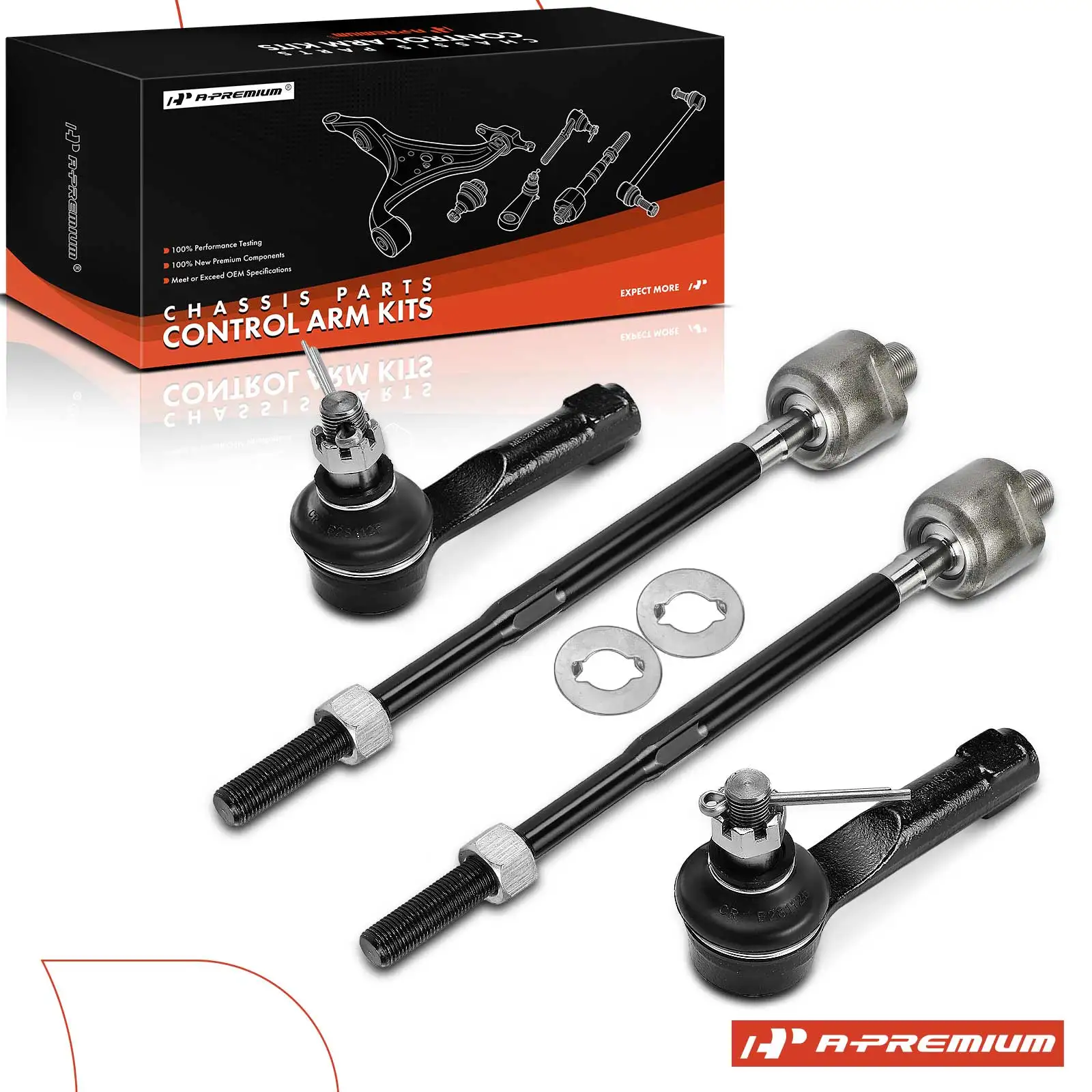 A-Premium 4x Front Inner & Outer Steering Tie Rod End for Nissan Sentra 1995-1999