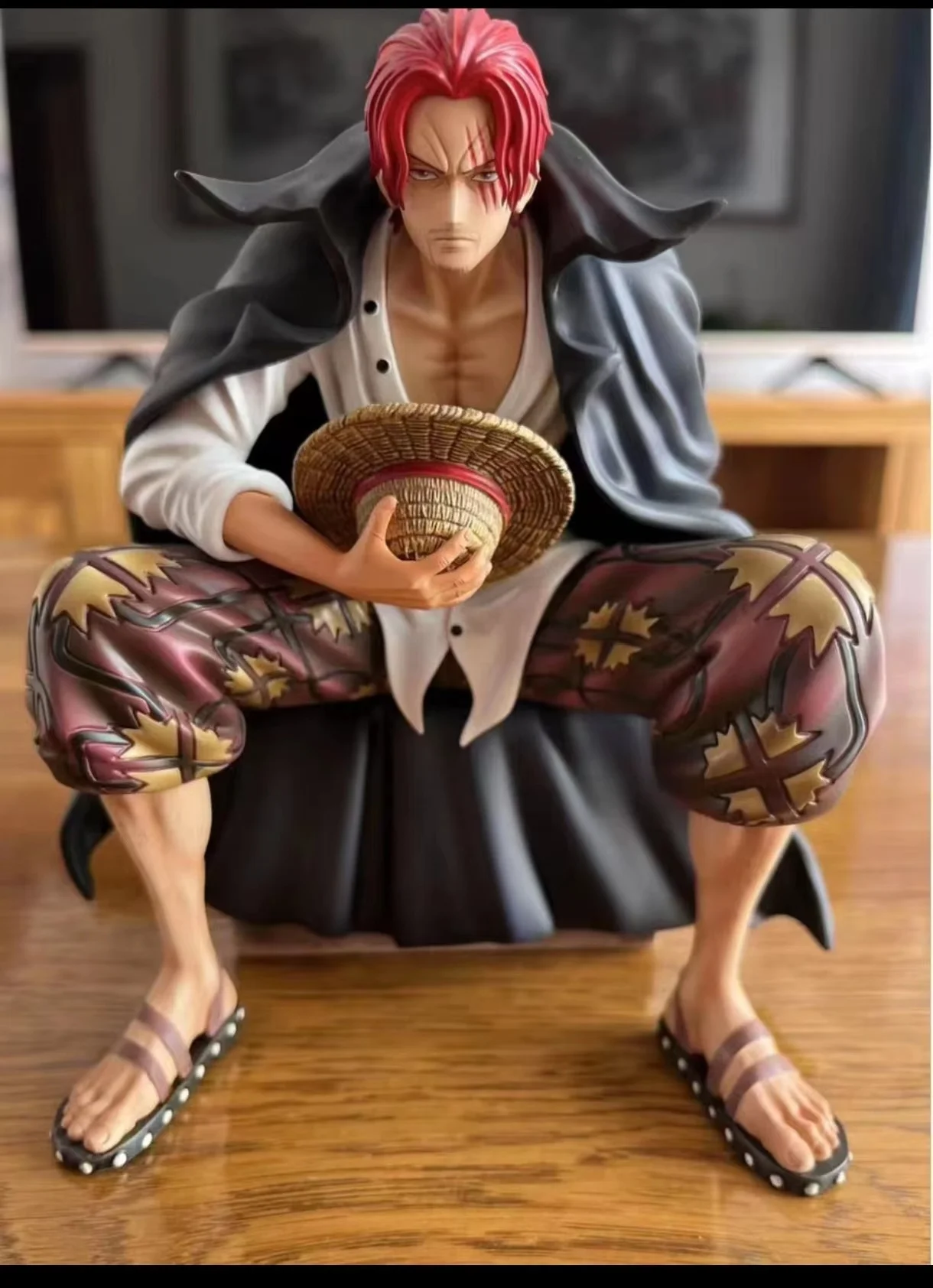 17cm Figurka Anime One Piece King GK, Model Czerwony Włos, Czterej Królowie, Shanks BT, Postawa Siedząca, Kolekcjonerska Ozdoba, Figurka Akcji, Zabawka