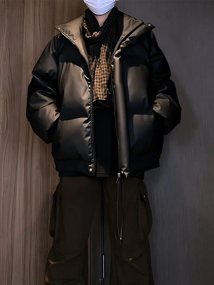 

Мужская утепленная куртка Cleanfit из искусственной кожи с воротником-стойкой, теплая, водонепроницаемая, зимняя верхняя одежда в уличном стиле, хлопок