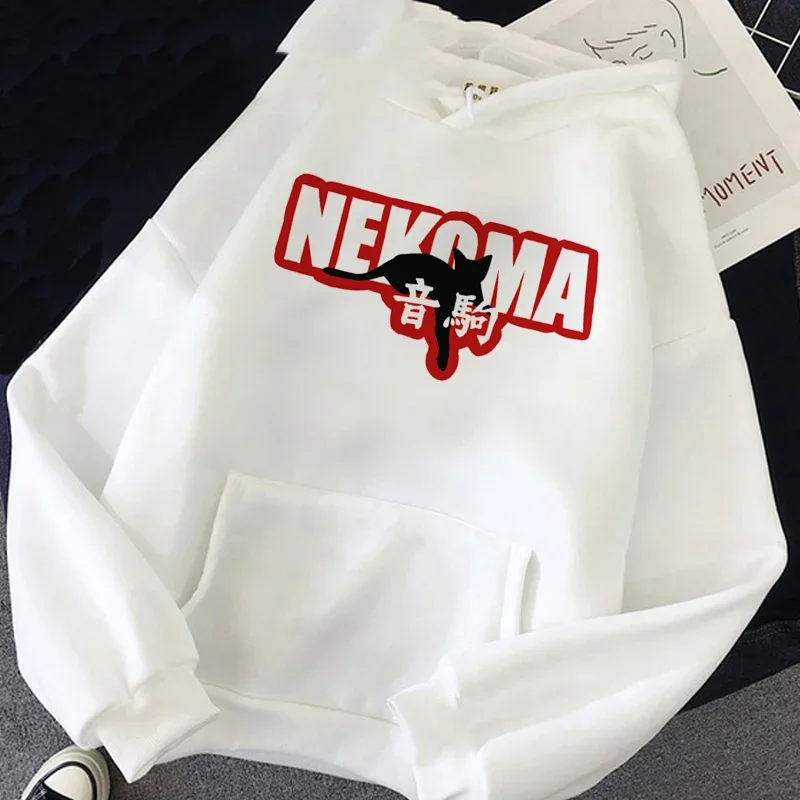 2024 New Japanese Anime Hoodies women\'s Kawaii Cartoon Nekoma Graphic Streetwear Kuroo Volleyball Sweatshirts for Women