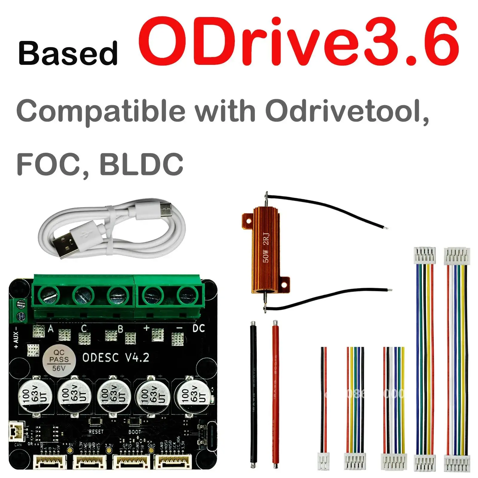 Odesc V4.2 Single-drive Precision Brushless Servo Motor Controller, Compatible With Odrivetool, Foc, Bldc Based On Odrive 3.6