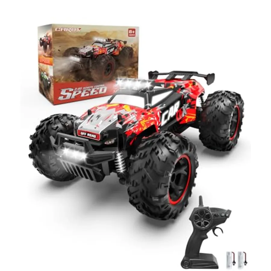 

Remote Control Car 2.4GHz 26KM/H High Speed RC Car 1:18 Off-Road Monster Truck with LED Lights Proportional Throttle and 1800mA