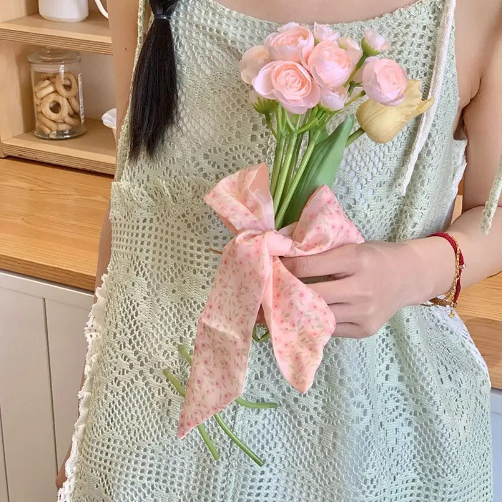 

Luxury Ribbon Floral Scarf Retro Printed Scarf Headband Hair Accessories Dressing Decoration Long Scarves Party