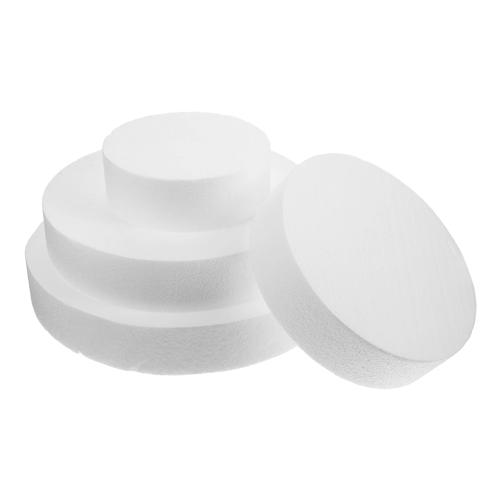 4 Pcs Trays Decorative Foams Cake Modelling Practicing Mold Fake Decorating Training Tool Multi-layer Dummies DIY White