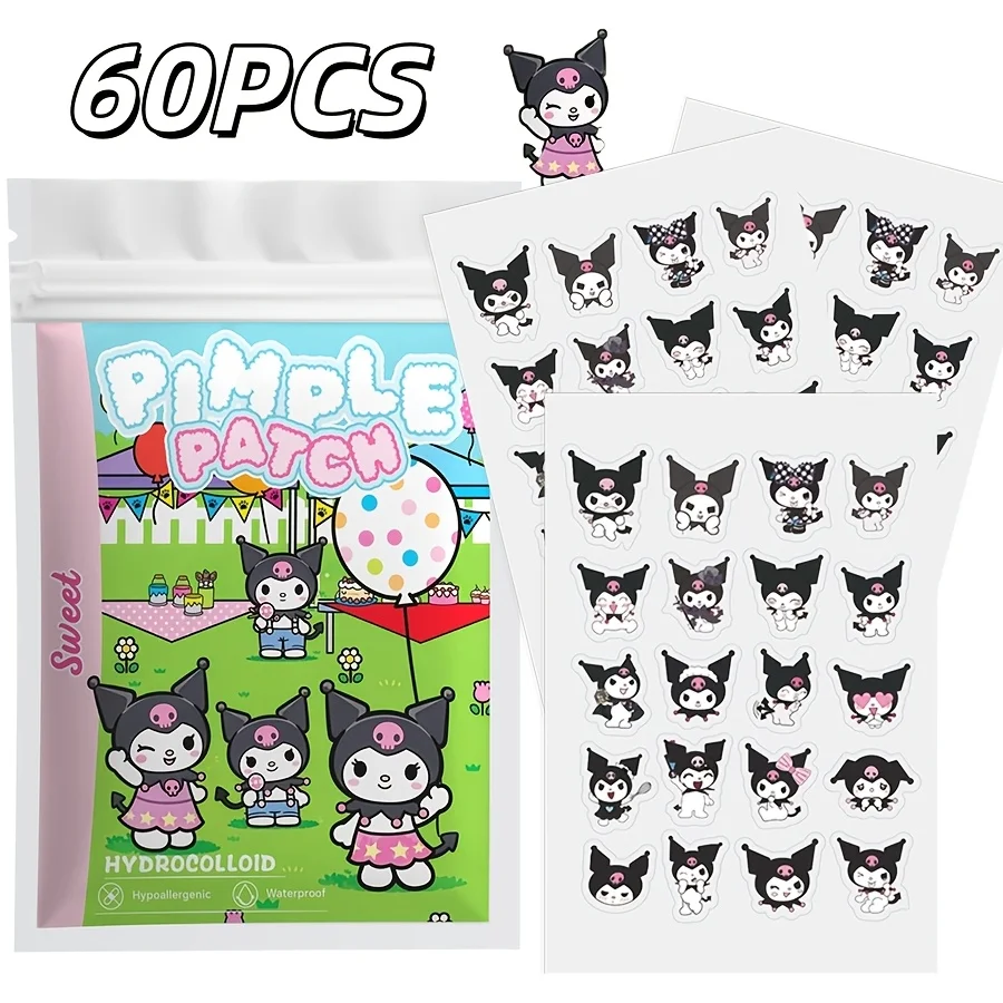 60PCS Kuromi Acne Patch offers a light,breathable and comfortable covering effect,effectively concealing blemishes and acne