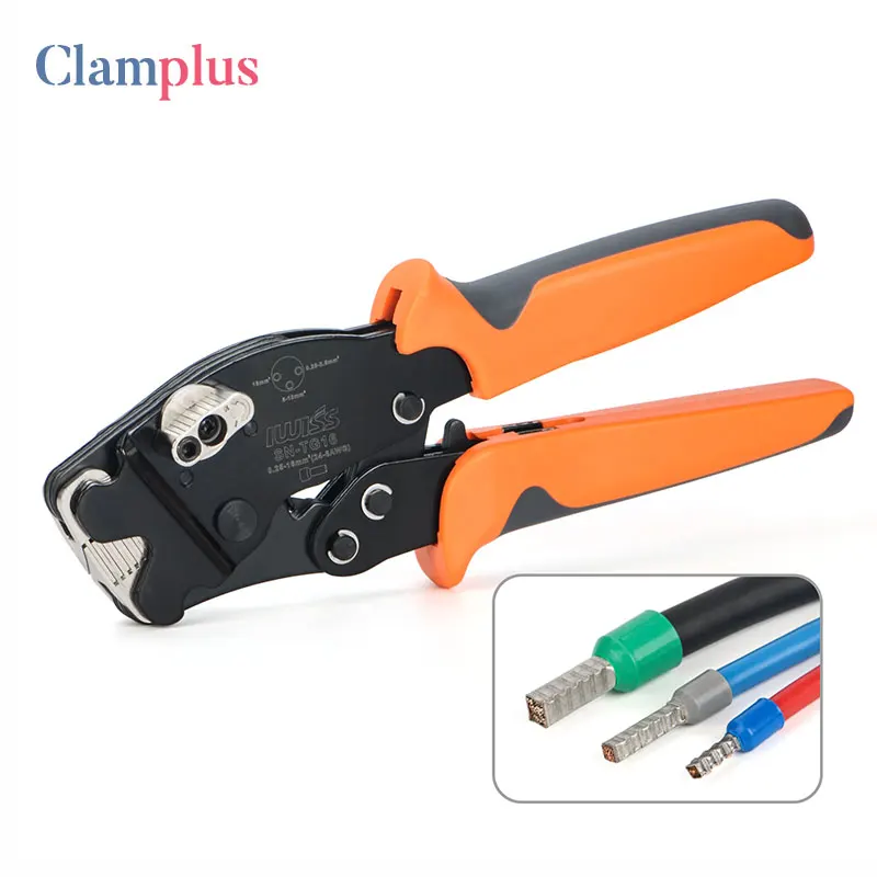 

SN-TG16 Wire Ferrule Crimping Plier Crimp 0.25-16mm² Tube Type Pre-Insulated Terminal Joints Mini Tool Square Ratchet Crimper