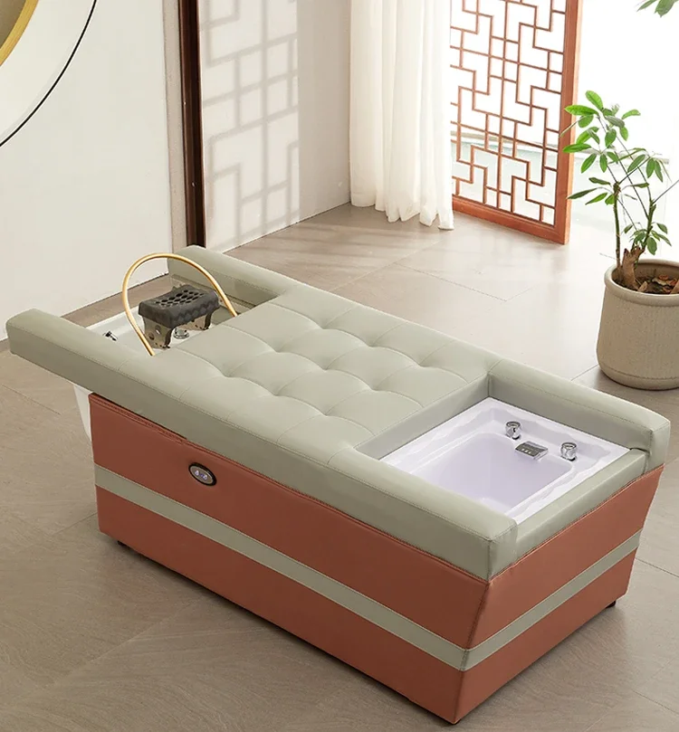 Water circulation fumigation constant temperature beauty salon special head therapy foot massage bed integrated