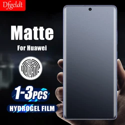 1-3Pcs Full Curved Matte Hydrogel Film For Huawei P60 P50 P40 P30 Lite Nova 9 10 SE 11 Ultra Mate 60 50 40 Pro Screen Protectors