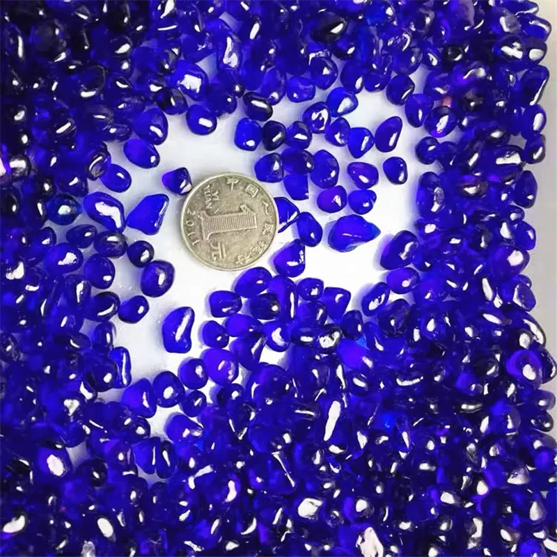 1000g blue Glass Gravel Coloured Glaze Crystal Buddha Aquarium Fish Tank Vase Stones 8-12mm Natural Quartz Crystals view 4
