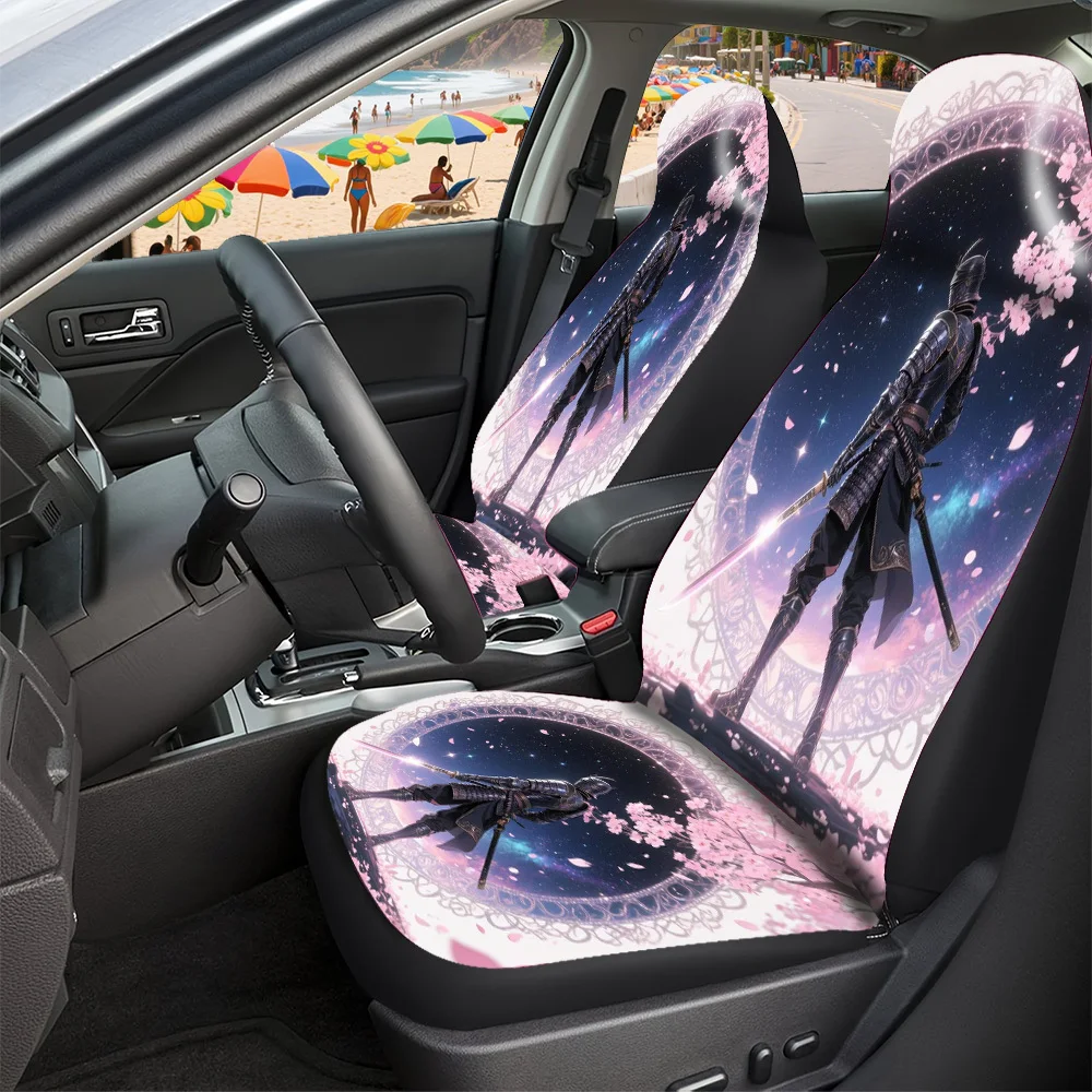 Automobile Seat Covers - Perfect Gifts For Halloween, Christmas, New Year, And Easter. Featuring Samurai, Starry Sky, And Cherry