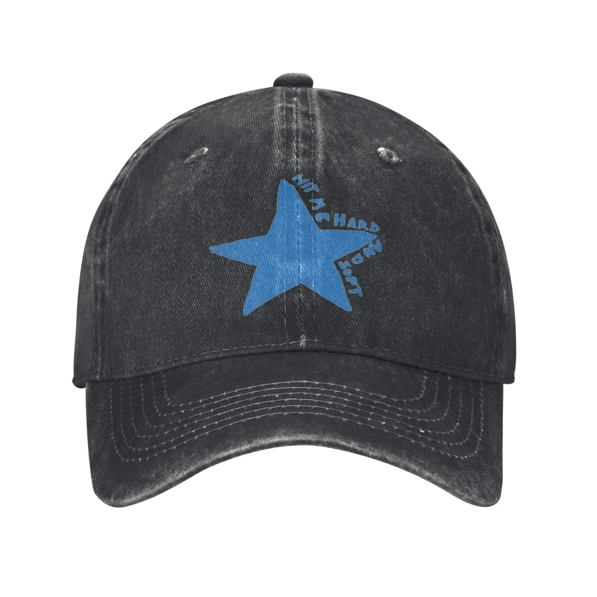 Vintage Hit Me Hard and Soft Hand Draw Baseball Caps Men  Cotton Snapback Cap Billied Outdoor Summer Unstructured Soft Caps Hat