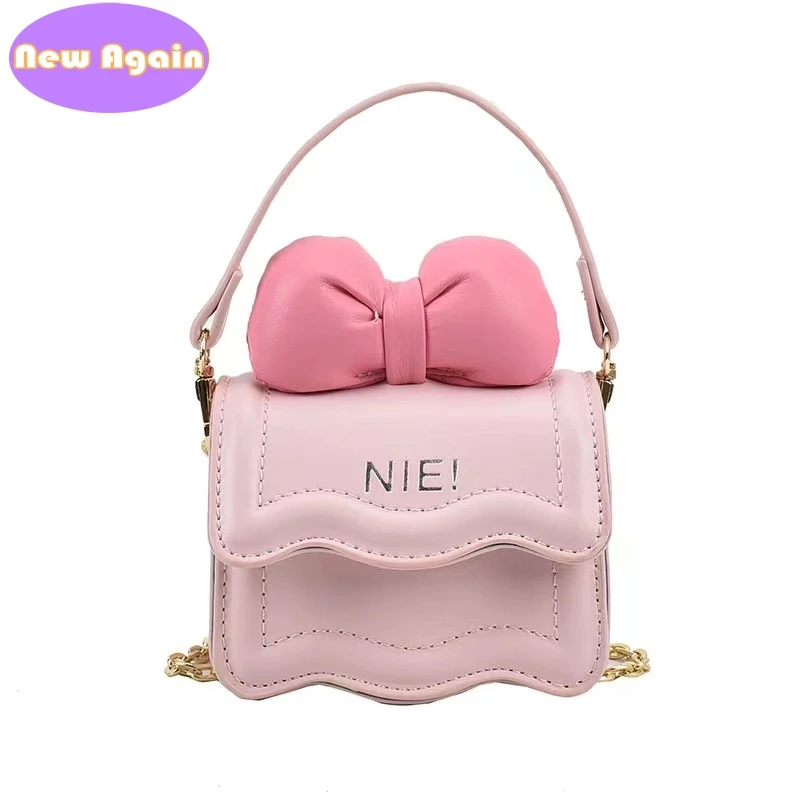 Tot-Bolso pequeño con lazo para niños, bandolera con solapa de princesa, accesorios para niñas, mini bolsa de bolsillo NA040