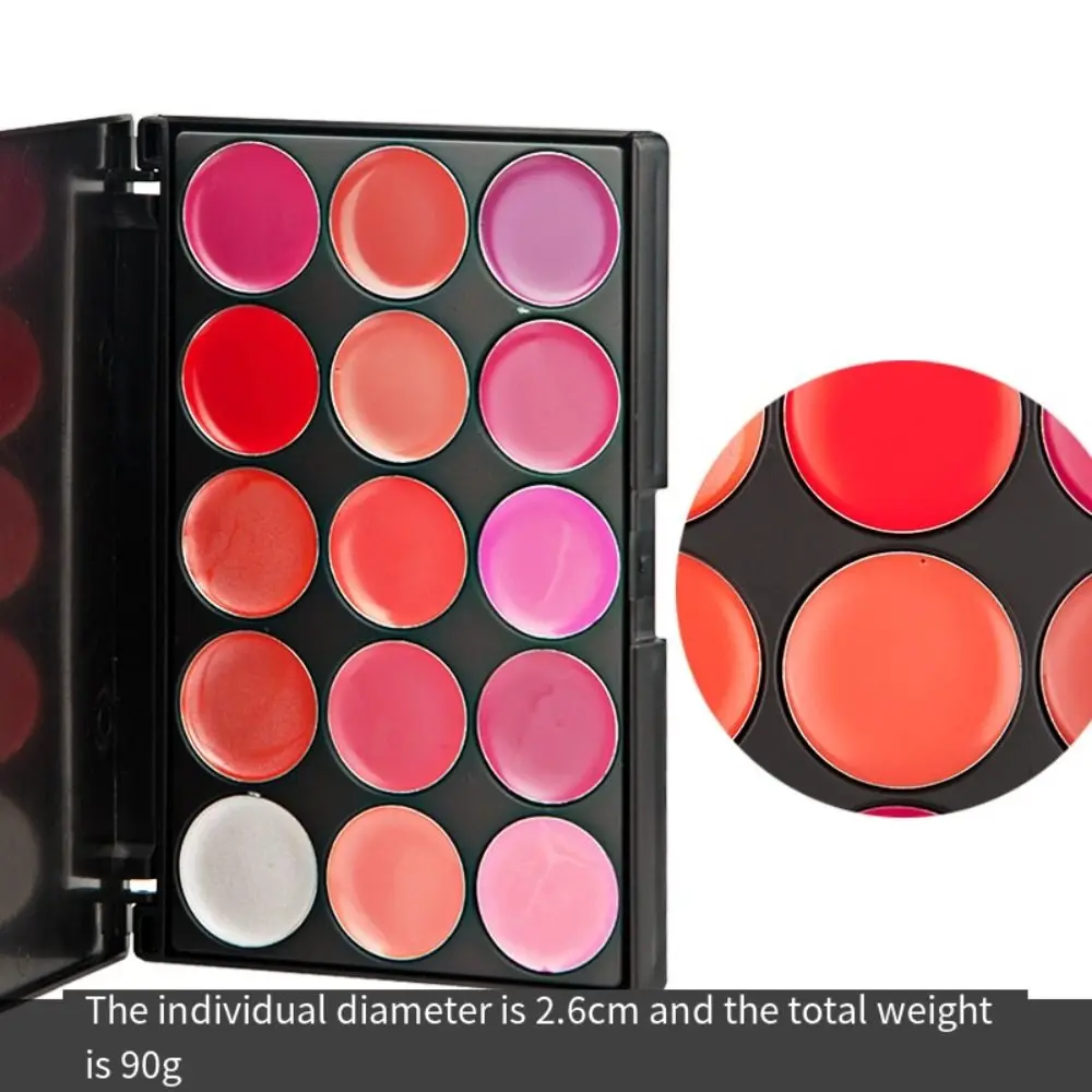 Non-Sticky Cup Matte Lipstick Palette Long Lasting Moisturizing 15 Color Lip Gloss Palette Nude Pink Waterproof Female