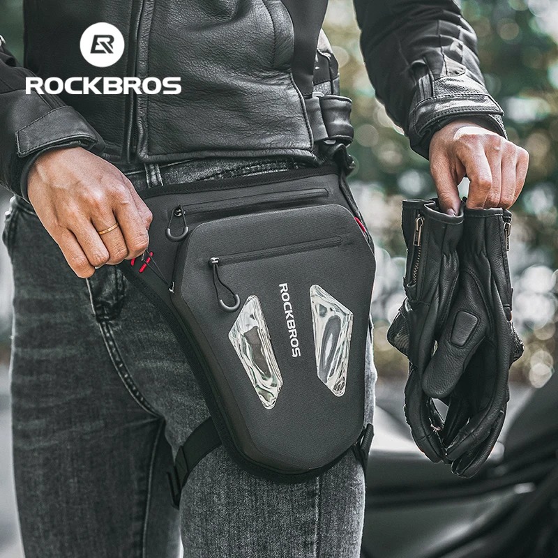 ROCKBROS Motorcycle Cycling Leg Bag Reflective Crossbody Waist Bags Outdoor Package Bag Adjustable Waterproof Moto Equipment