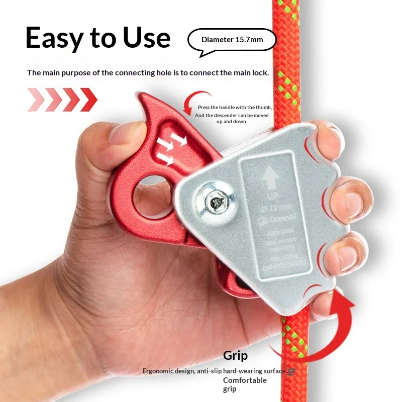 Camnal Outdoor High-altitude Work Rope Grab Fall Arrestor Anti-fall Self-locking Climbing Rock Climbing Protector Pulling Hook