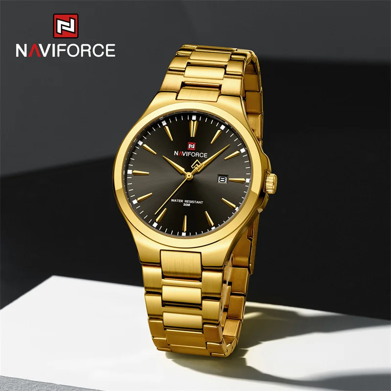 NAVIFORCE 2023 New Simple Luxury Men Watch Casual Sports Waterproof Stainless Steel Band Quartz Wristwatches Relogios Masculino