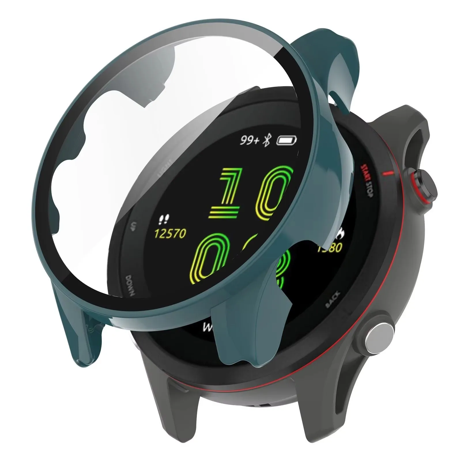 For Garmin Forerunner 255 255s 265 265s Music Hard PC Frame Bumper Cover Case + HD Slim Tempered Glass Ant Case+Screen Protecto
